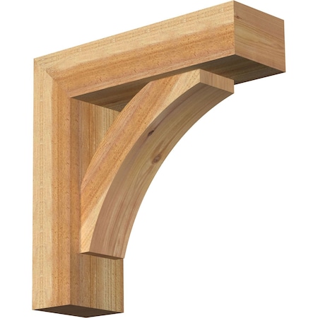 Ekena Millwork Thorton Block Rough Sawn Bracket w/ Offset Brace, Western Red Cedar, 6"W x 20"D x 20"H BKT0604X20X20THR05RWR